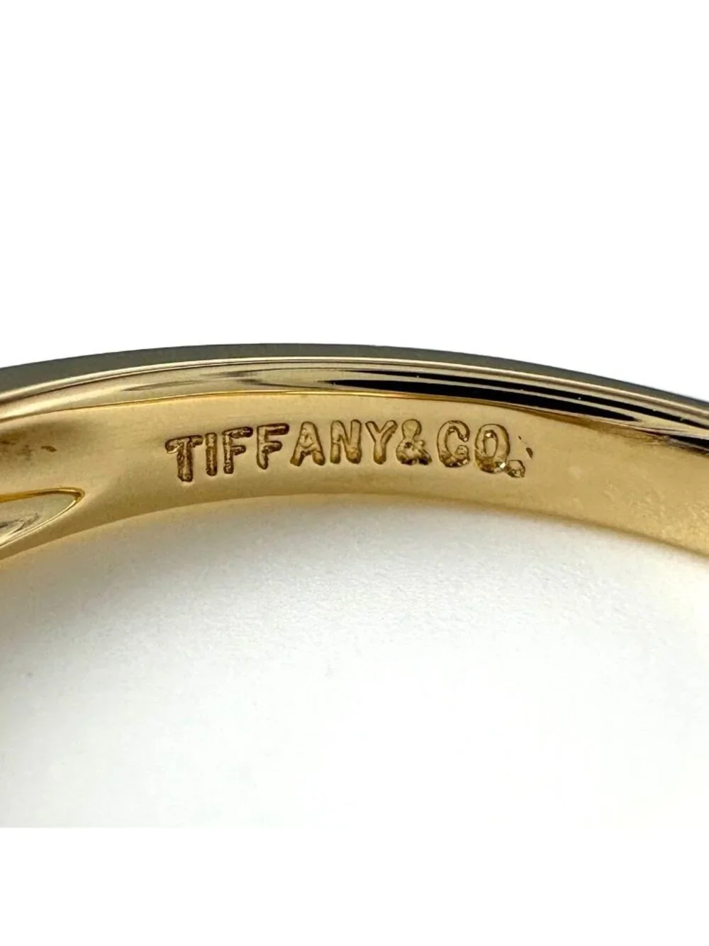 Tiffany & Co Sapphire Yellow Gold Ring Pave Diamond